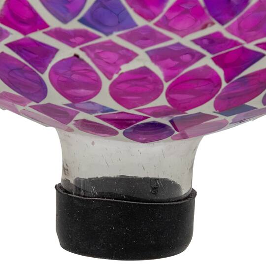 10" Purple, Pink & White Iridescent Mosaic Outdoor Garden Gazing Ball